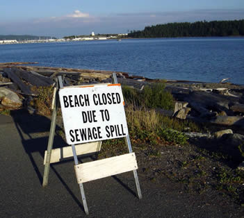 Sewage spill warning