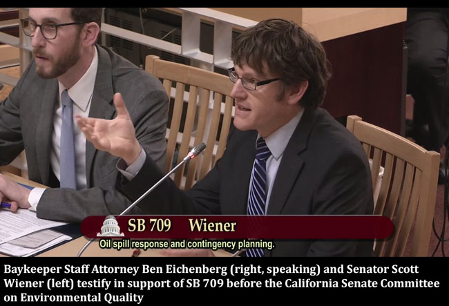 Baykeeper testifies in support of SB 709 with Senator Wiener 