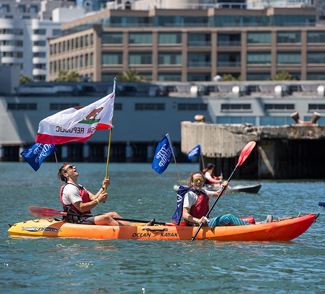 Kayakers in the Bay Parade