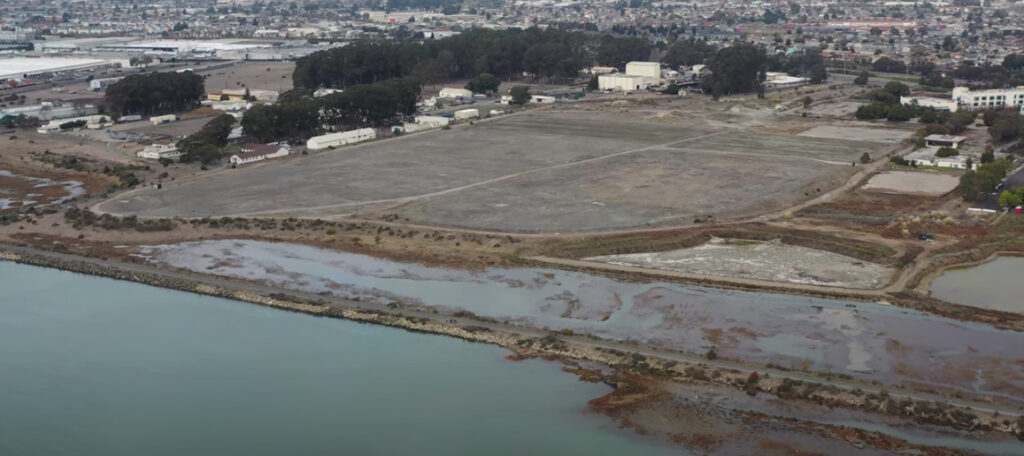 Wetlands and Zeneca site in Richmond from the air