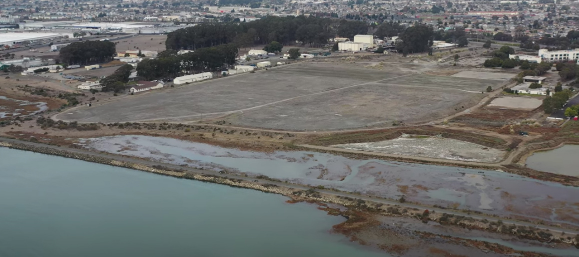 Wetlands and Zeneca site in Richmond from the air