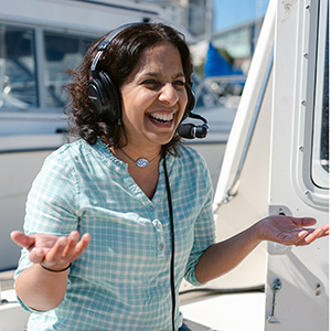 Sejal Choksi-Chugh on Baykeeper boat