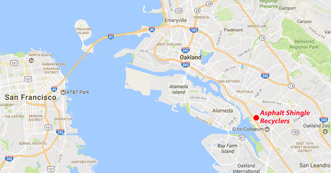 Map of Asphalt Shingle Recylers