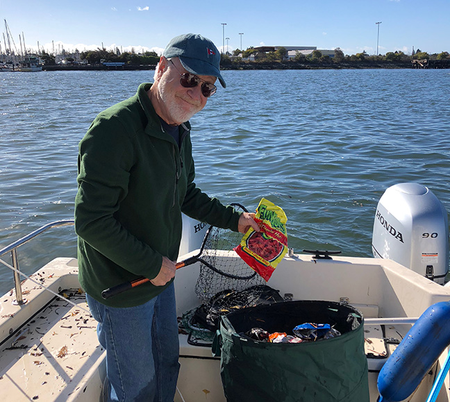 Trash on the boat