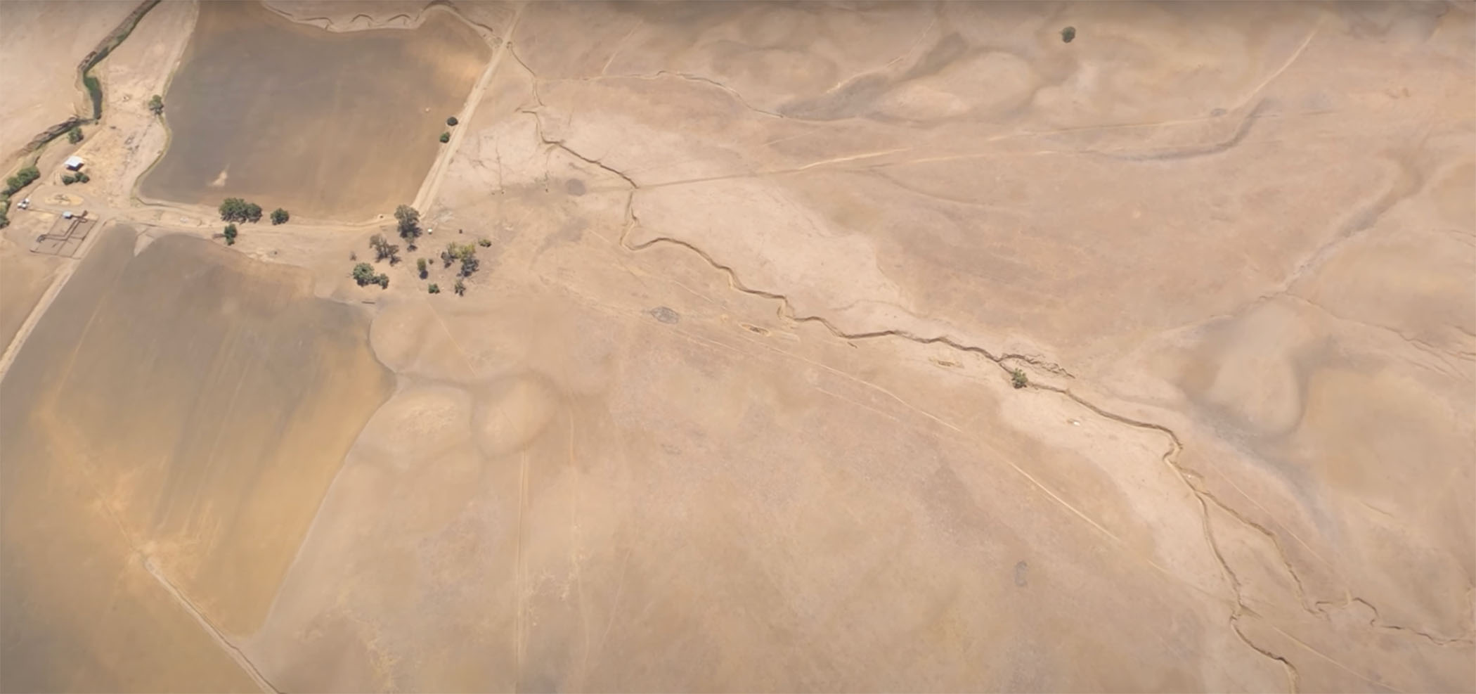 Aerial image of dry landscape