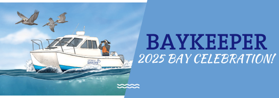 Bay Celebration header with illustration of Baykeeper boat