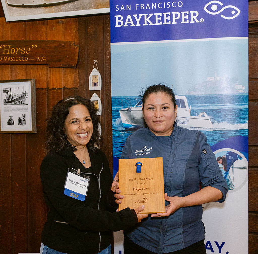 Pacific Catch receiving the Blue Rivet Award at the Bay Celebration