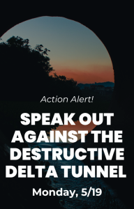 Tunnel outline with callout for Delta Tunnel meeting on 5/19