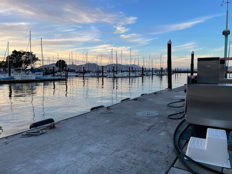 The Gashouse Cove marina at sunset 